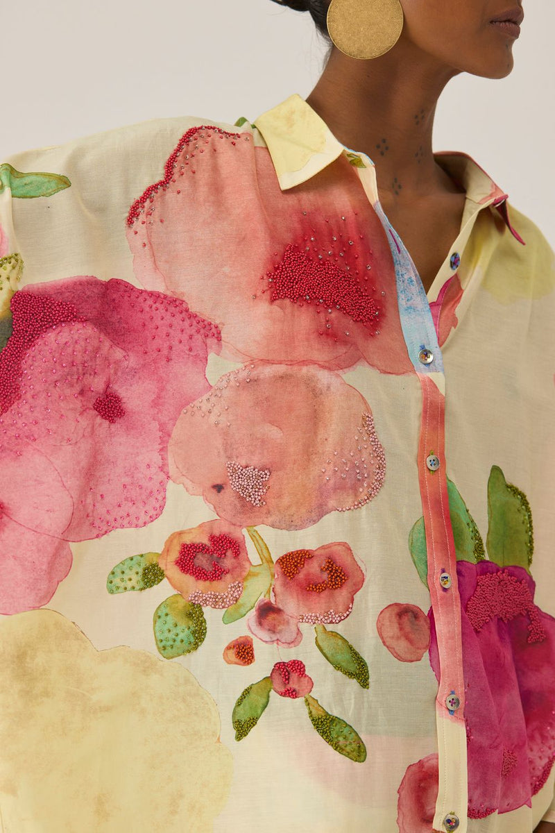 Californian Poppies Co-ord Set silk by World of SiSa for women Worldwide