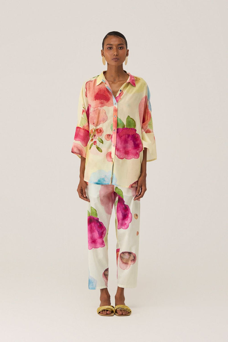 Californian Poppies Co-ord Set silk by World of SiSa for women Worldwide