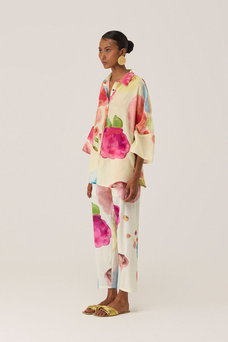 Californian Poppies Co-ord Set silk by World of SiSa for women Worldwide
