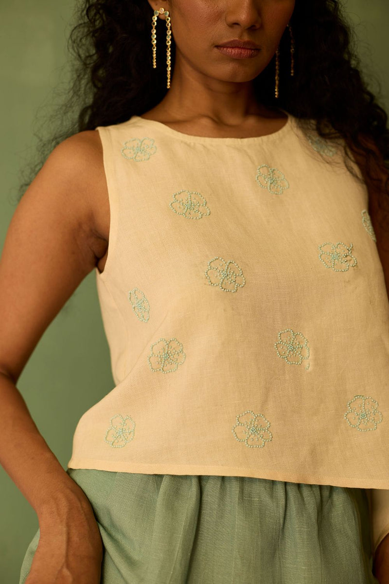Hibiscus Anaar Asymmetrical Hem Co-ord Set cotton by World of SiSa for women Worldwide