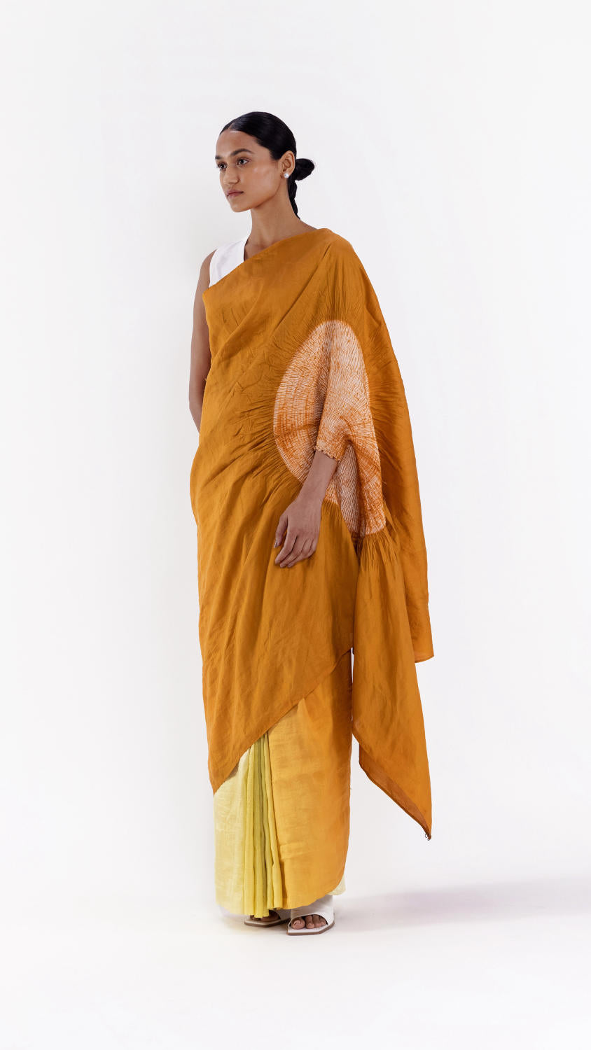 THE HANDSFREE SAREE - MUSTARD OMBRE