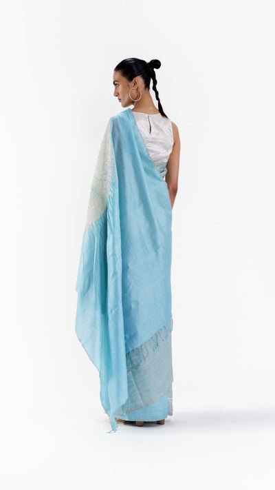 THE HANDSFREE SAREE - METALLIC BLUE