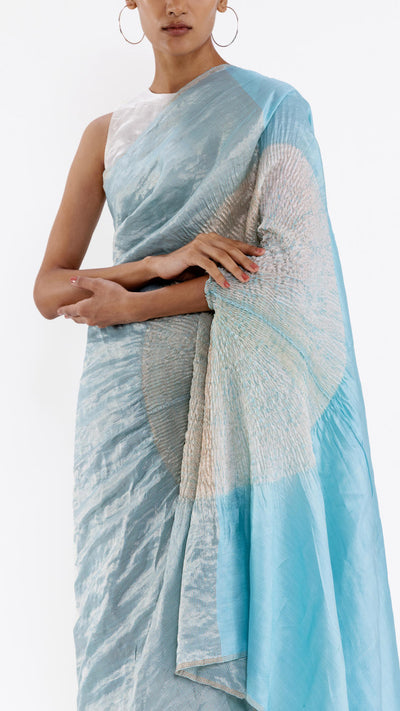 THE HANDSFREE SAREE - METALLIC BLUE