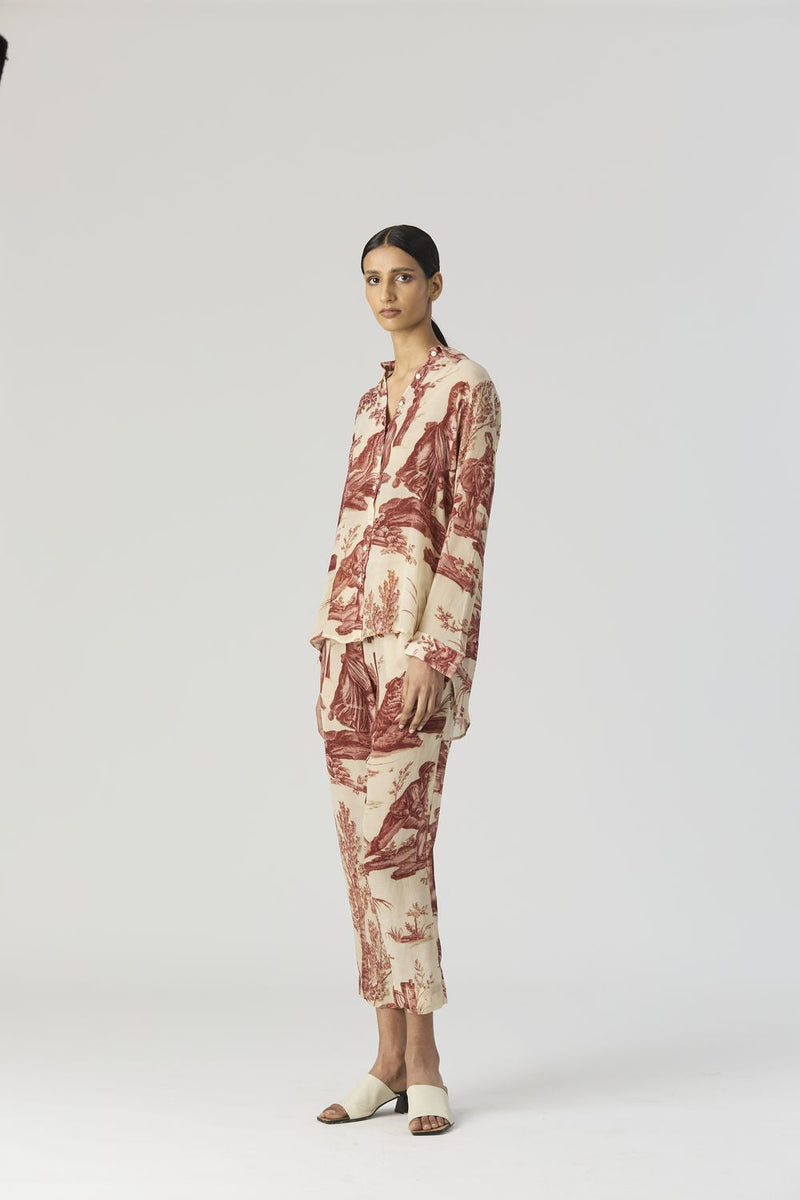 CABRIDET CO-ORD SET by Yam in red color for women Worldwide