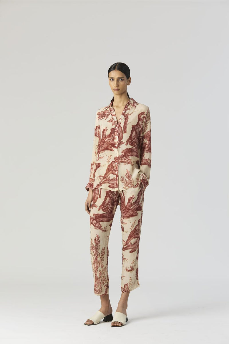 CABRIDET CO-ORD SET by Yam in red color for women Worldwide