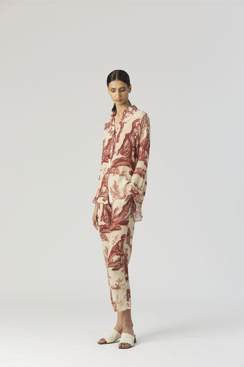 CABRIDET CO-ORD SET by Yam in red color for women Worldwide