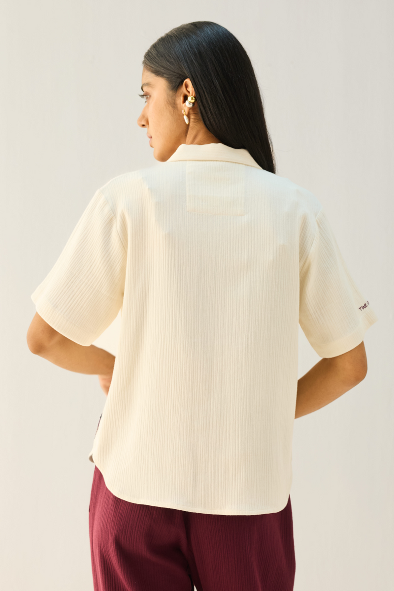 Call Of The Ocean Organic Cotton Shirt cotton by Sui in white color for women Worldwide