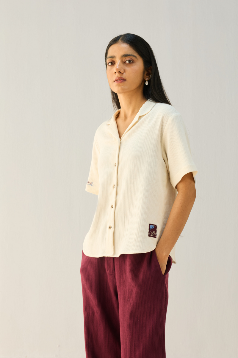 Call Of The Ocean Organic Cotton Shirt cotton by Sui in white color for women Worldwide