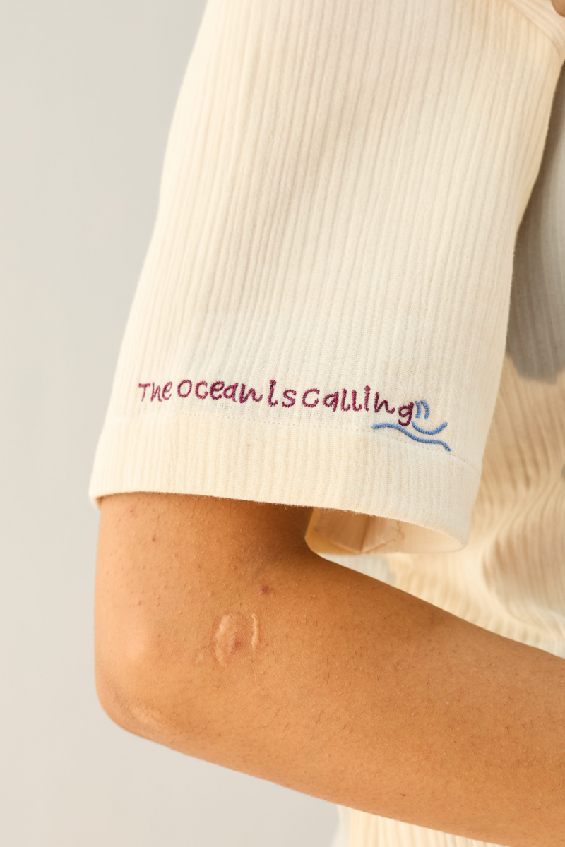 Call Of The Ocean Organic Cotton Shirt cotton by Sui in white color for women Worldwide