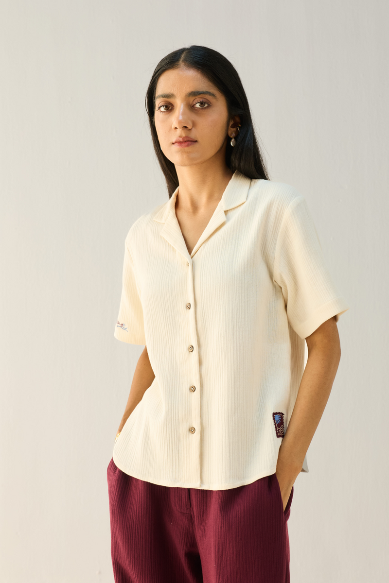 Call Of The Ocean Organic Cotton Shirt cotton by Sui in white color for women Worldwide
