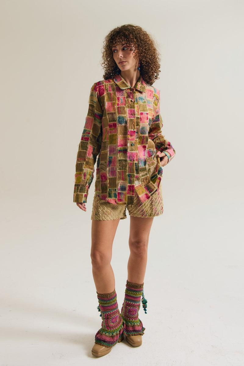 Cosmos Shirt chanderi silk top/shirt by Capisvirleo in off white for women Worldwide