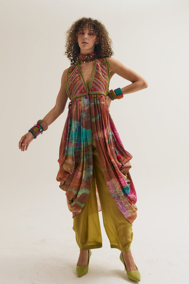 Ira Set habutai silk co-ord set by Capisvirleo in ivory for women Worldwide