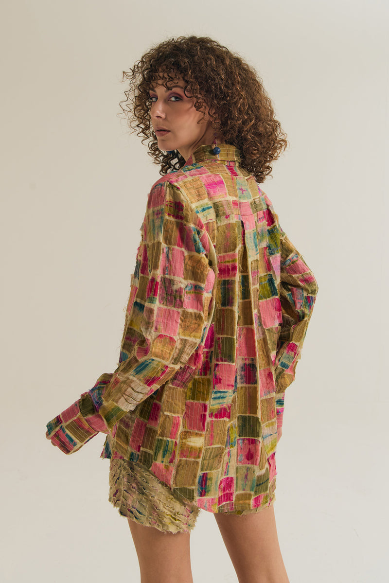Cosmos Shirt chanderi silk top/shirt by Capisvirleo in off white for women Worldwide