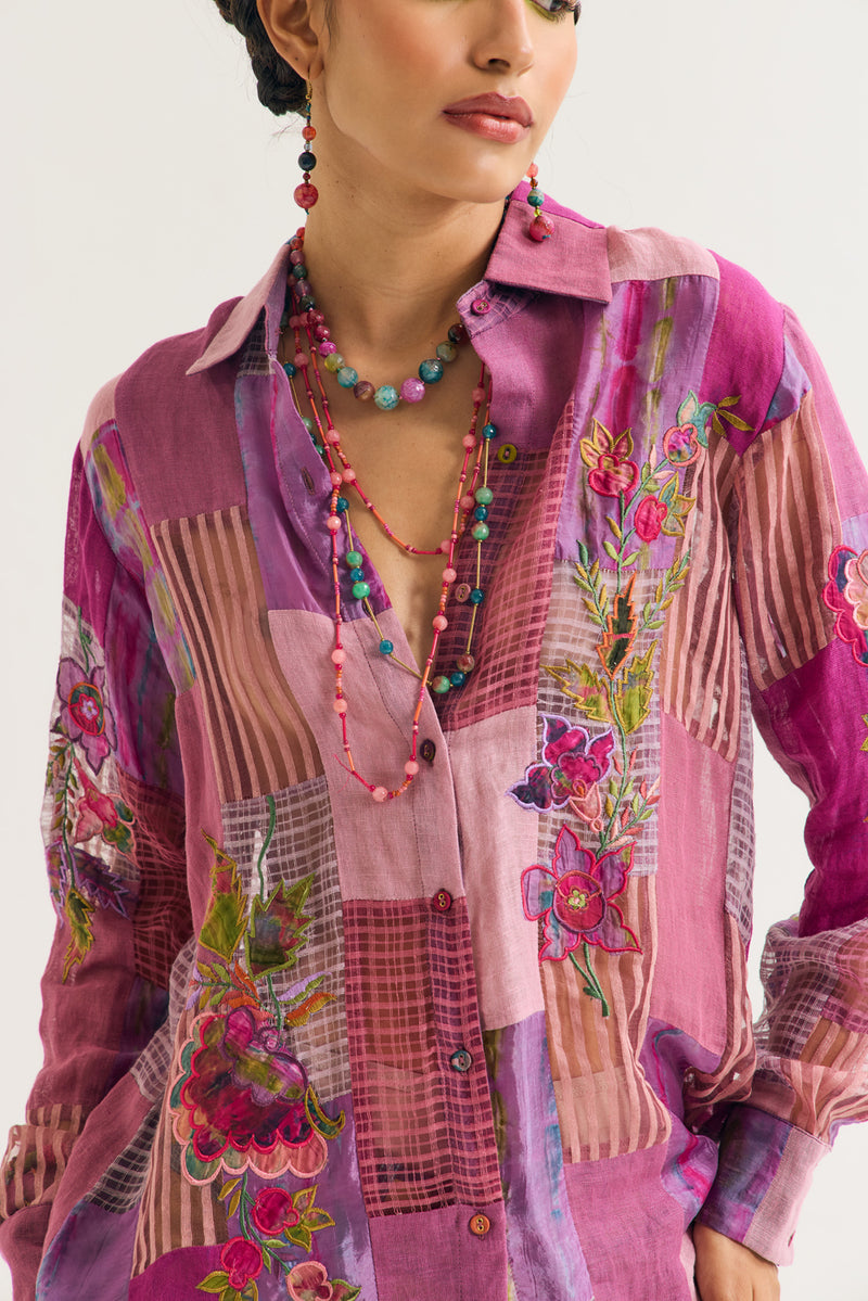 Paako Shirt jute,linen,silk top/shirt by Capisvirleo in pink for women Worldwide