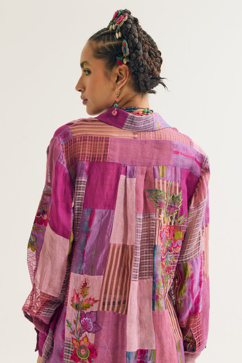 Paako Shirt jute,linen,silk top/shirt by Capisvirleo in pink for women Worldwide