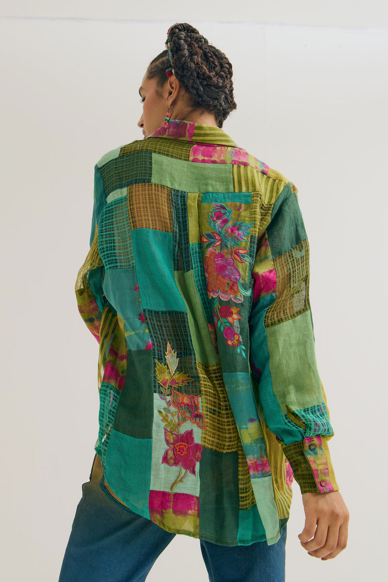 Paako Vinca Set jute,linen,silk co-ord set by Capisvirleo in green for women Worldwide