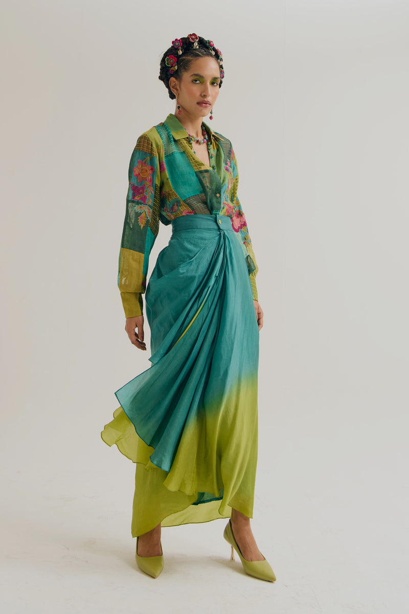 Vinca Skirt habutai silk skirt by Capisvirleo in green for women Worldwide