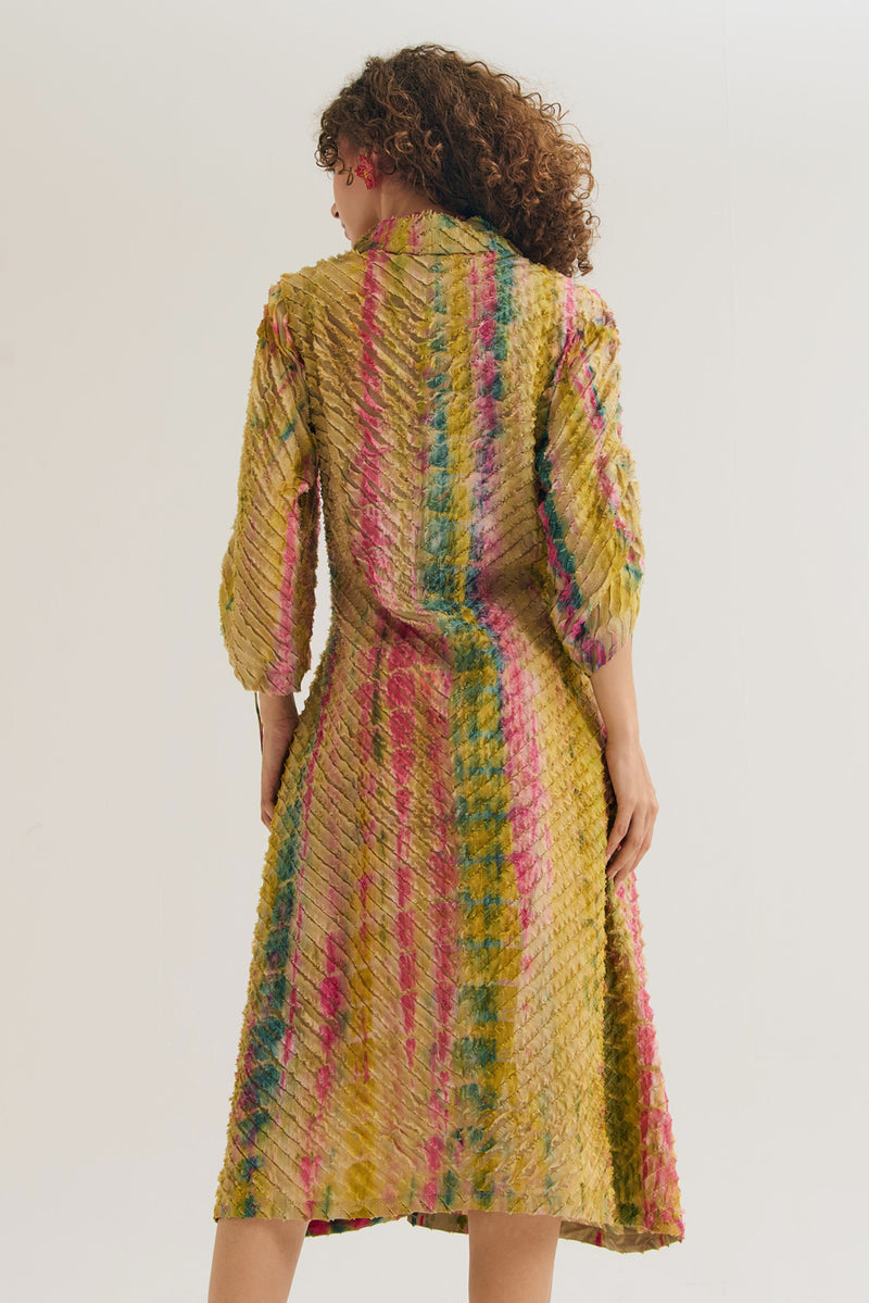 Lantana Dress cotton silk,chanderi dress by Capisvirleo in yellow for women Worldwide