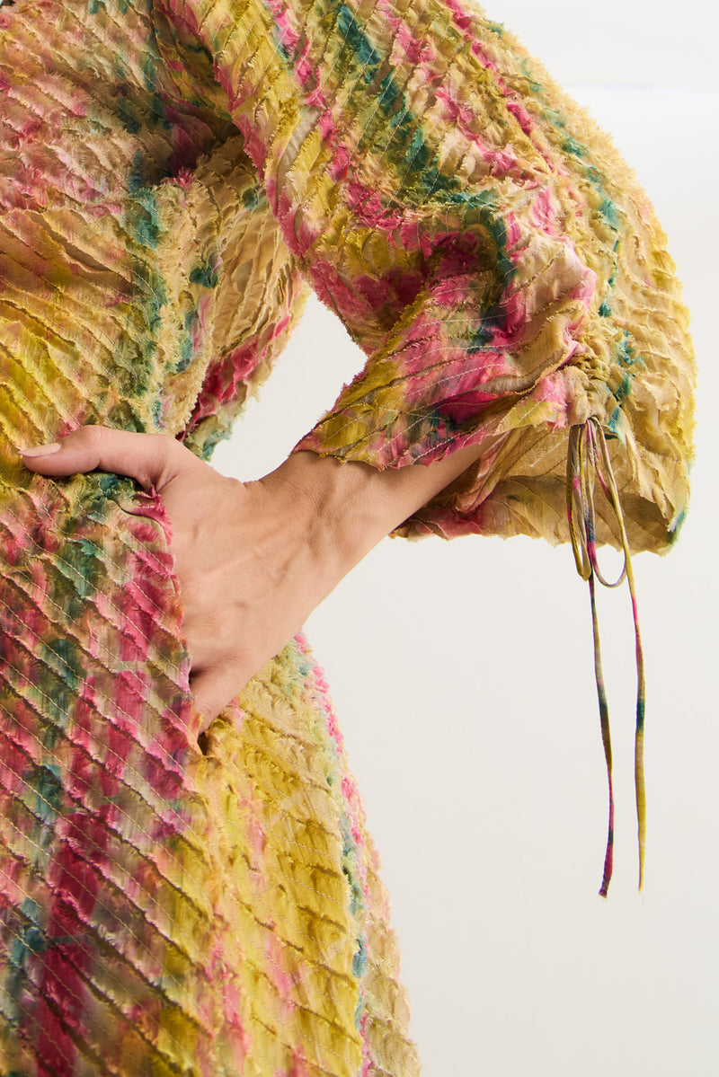 Lantana Dress cotton silk,chanderi dress by Capisvirleo in yellow for women Worldwide
