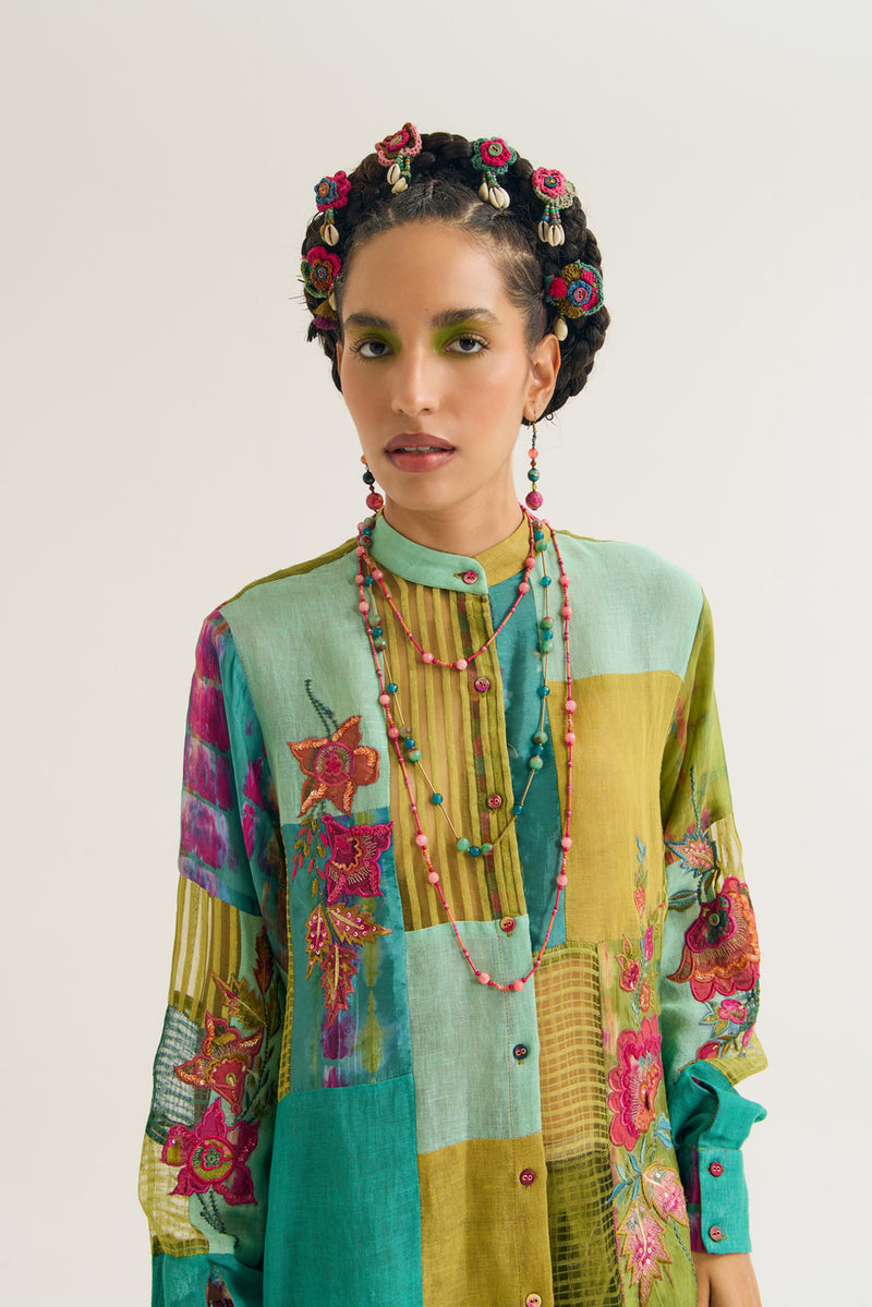 Shrub Rose Shirt jute,linen,silk top/shirt by Capisvirleo in pink for women Worldwide