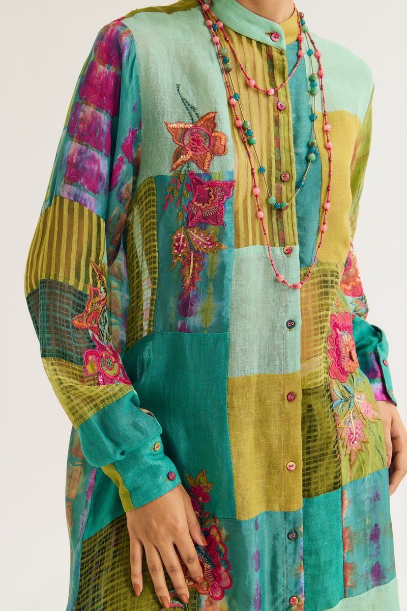 Shrub Rose Shirt jute,linen,silk top/shirt by Capisvirleo in pink for women Worldwide