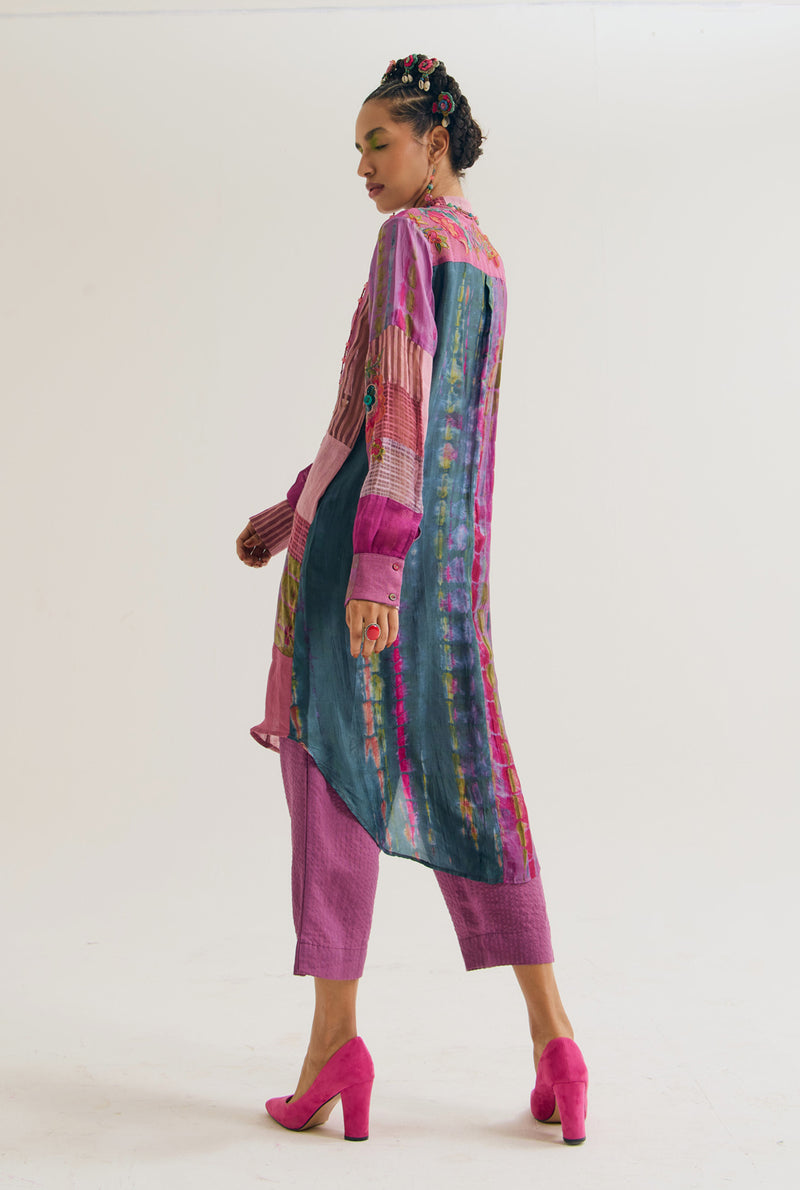 Shrub Rose Pant handloom cotton pant/trouser by Capisvirleo in pink for women Worldwide