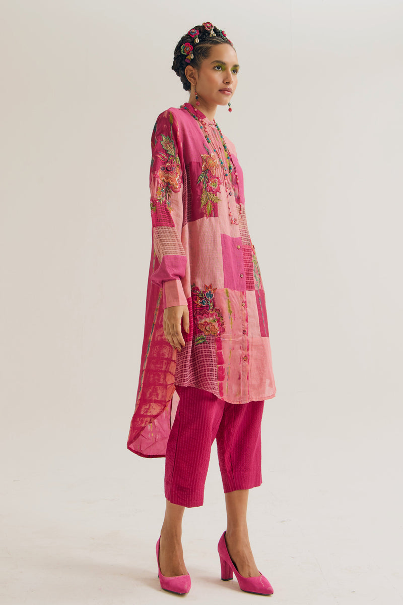 Shrub Rose Pant handloom cotton pant/trouser by Capisvirleo in pink for women Worldwide