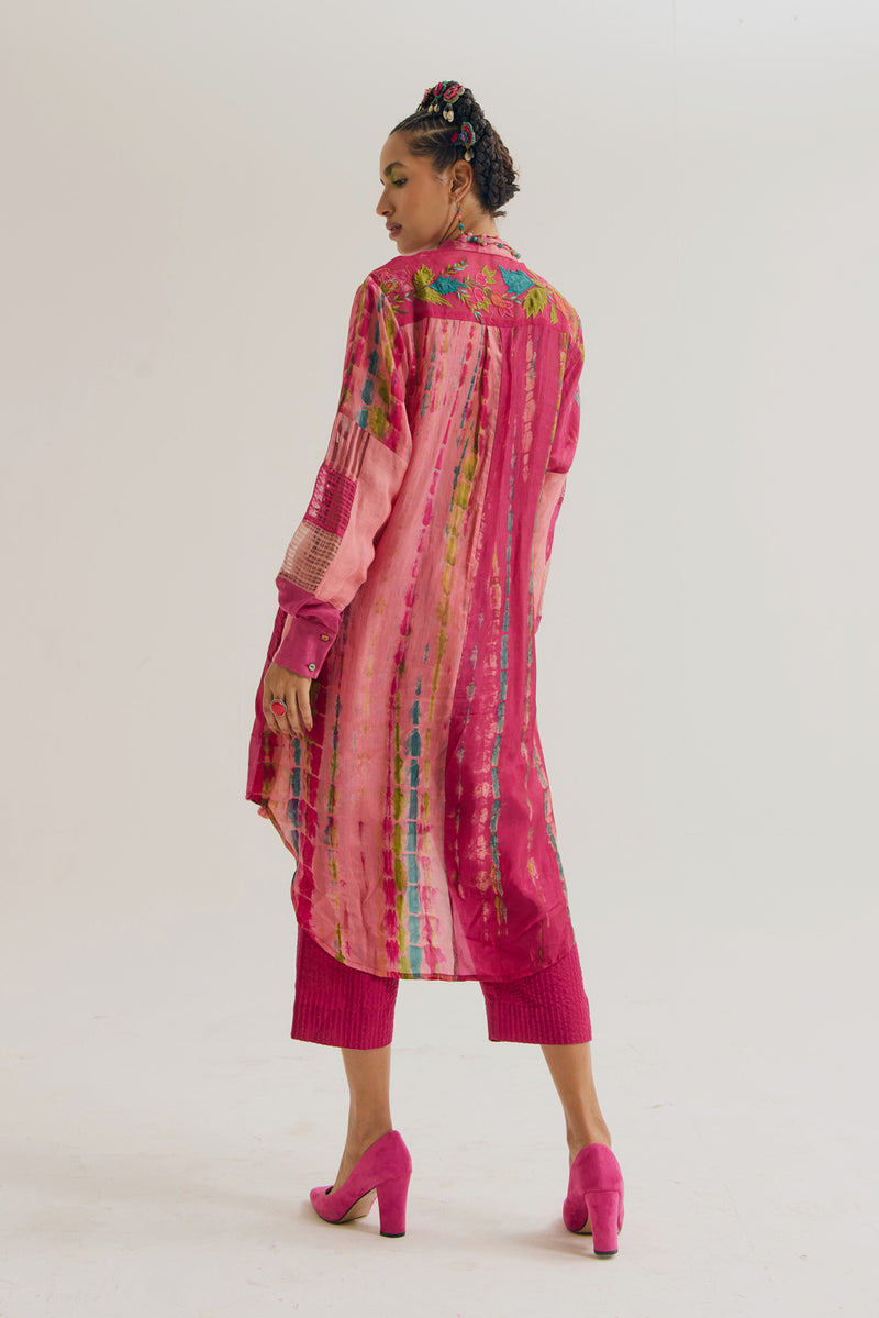 Shrub Rose Shirt jute,linen,silk top/shirt by Capisvirleo in pink for women Worldwide
