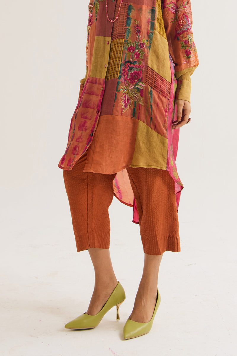 Shrub Rose Pant handloom cotton pant/trouser by Capisvirleo in pink for women Worldwide