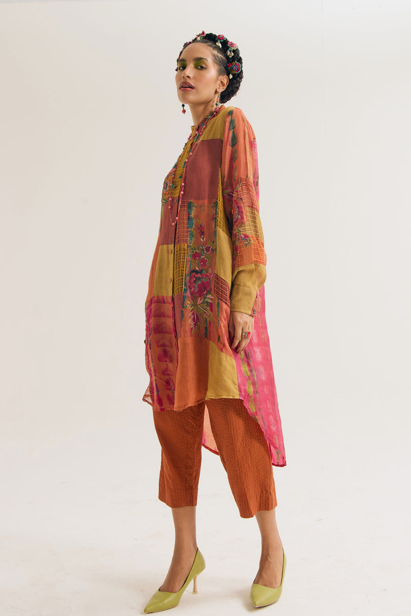 Shrub Rose Set jute,linen,silk,handloom cotton co-ord set by Capisvirleo in pink for women Worldwide