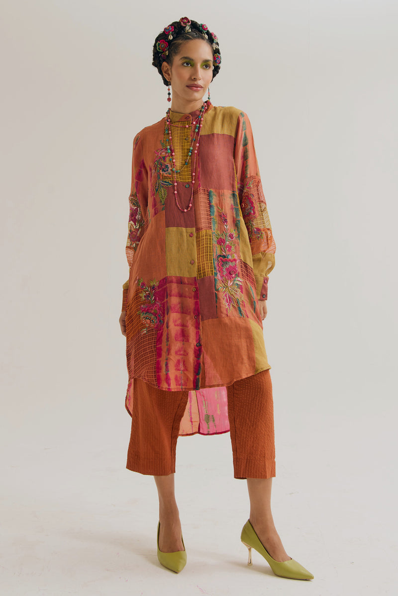 Shrub Rose Pant handloom cotton pant/trouser by Capisvirleo in pink for women Worldwide