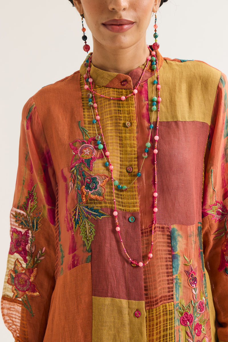 Shrub Rose Set jute,linen,silk,handloom cotton co-ord set by Capisvirleo in pink for women Worldwide