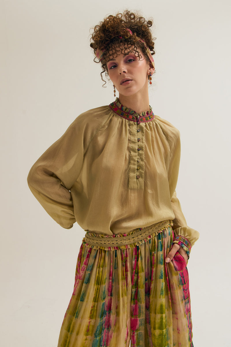 Elia Shirt habutai silk top/shirt by Capisvirleo in off white for women Worldwide