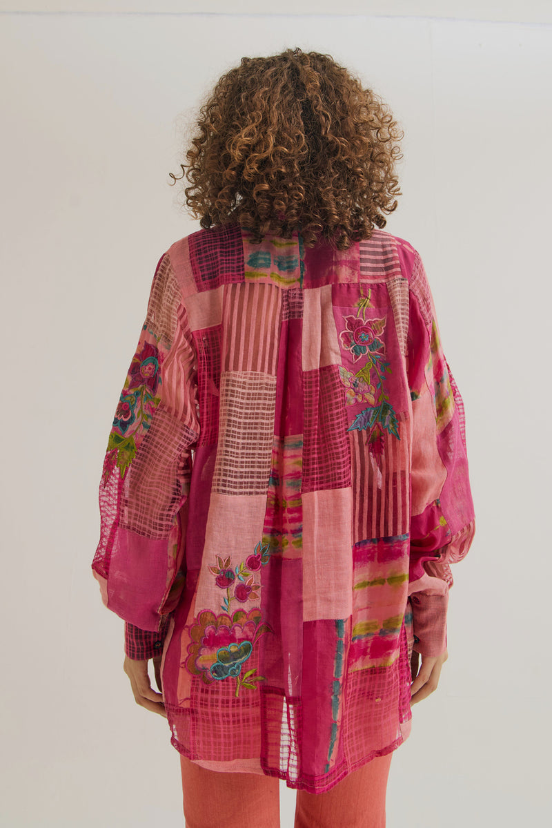 Paako Shirt jute,linen,silk top/shirt by Capisvirleo in pink for women Worldwide
