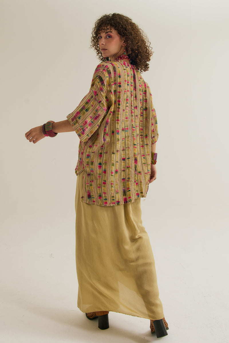Nargis Shirt jute,silk top/shirt by Capisvirleo in yellow for women Worldwide