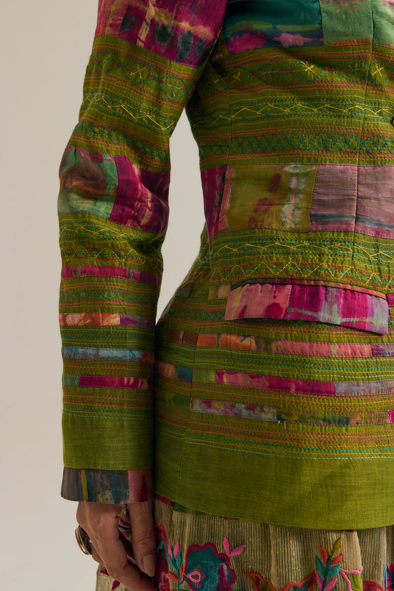 Graceland Jacket chanderi silk jacket/overlay by Capisvirleo in multi-color for women Worldwide
