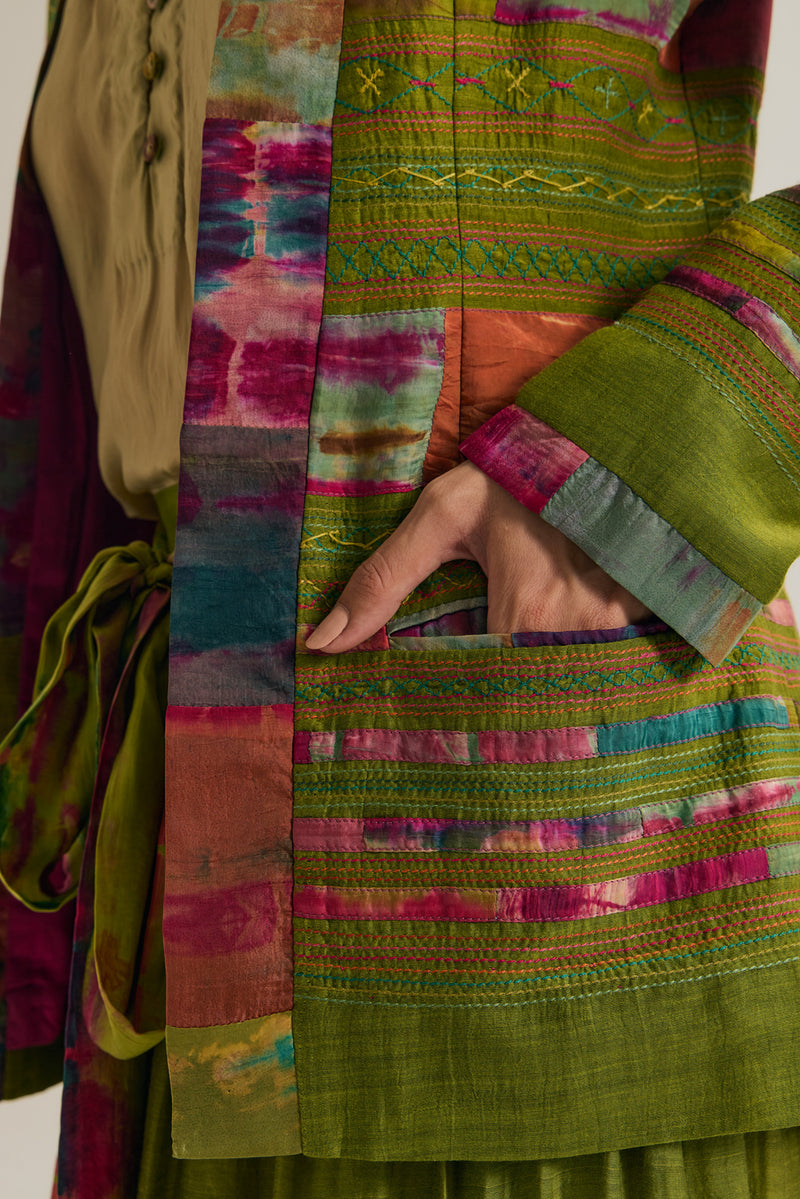 Graceland Jacket chanderi silk jacket/overlay by Capisvirleo in multi-color for women Worldwide