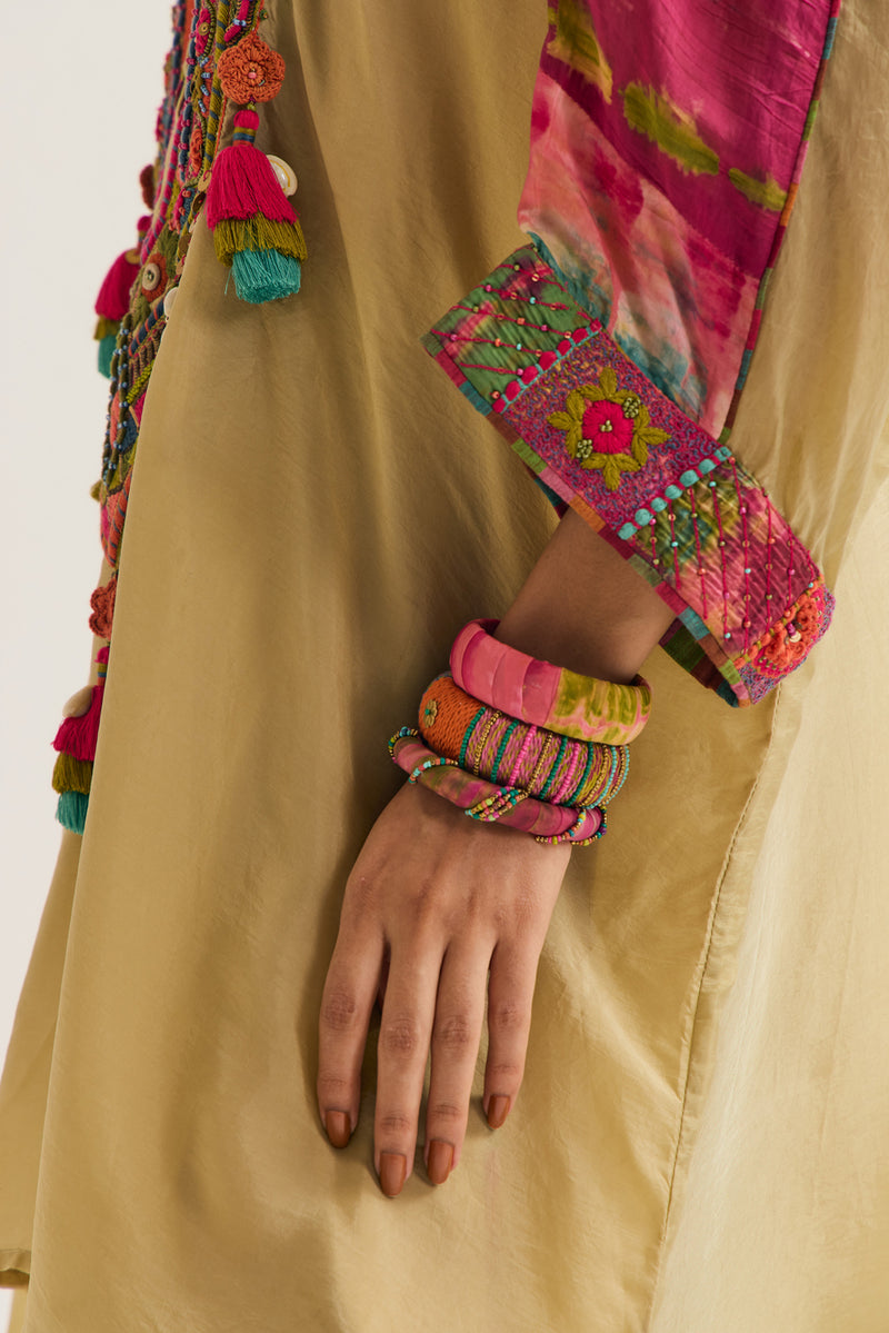 Zinnia Set habutai silk co-ord set by Capisvirleo in yellow for women Worldwide