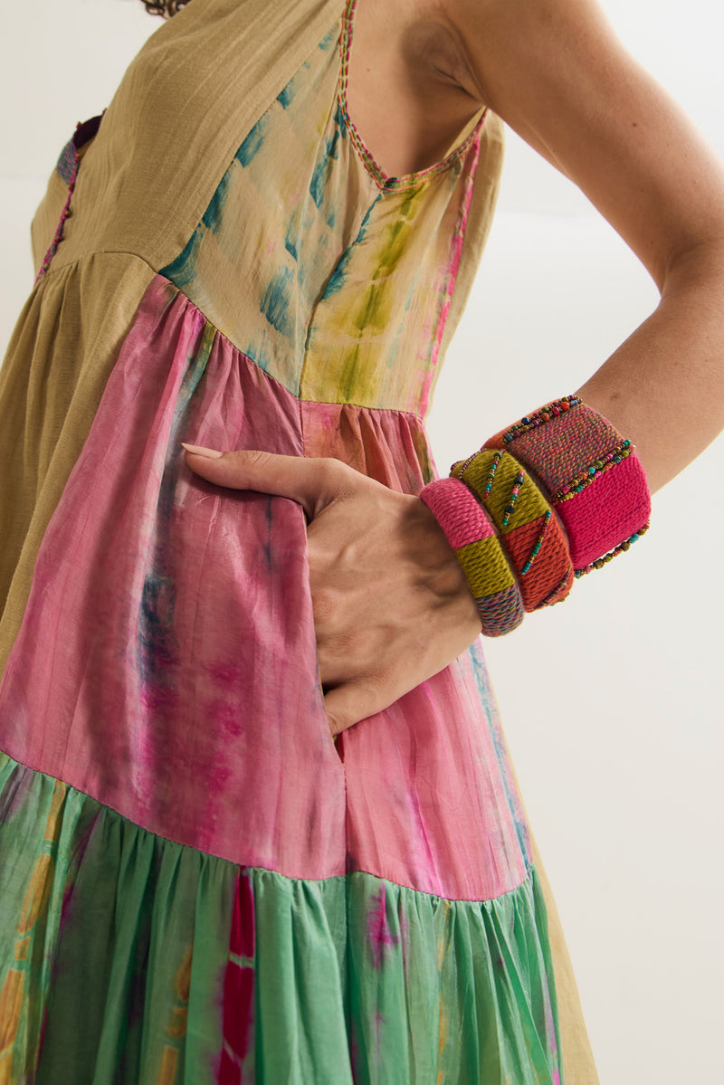 Iris Dress chanderi silk dress by Capisvirleo in multi-color for women Worldwide