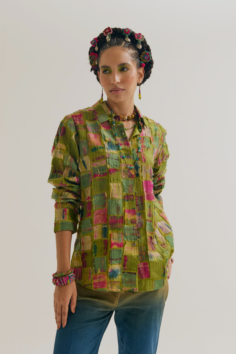 Cosmos Shirt chanderi silk top/shirt by Capisvirleo in off white for women Worldwide