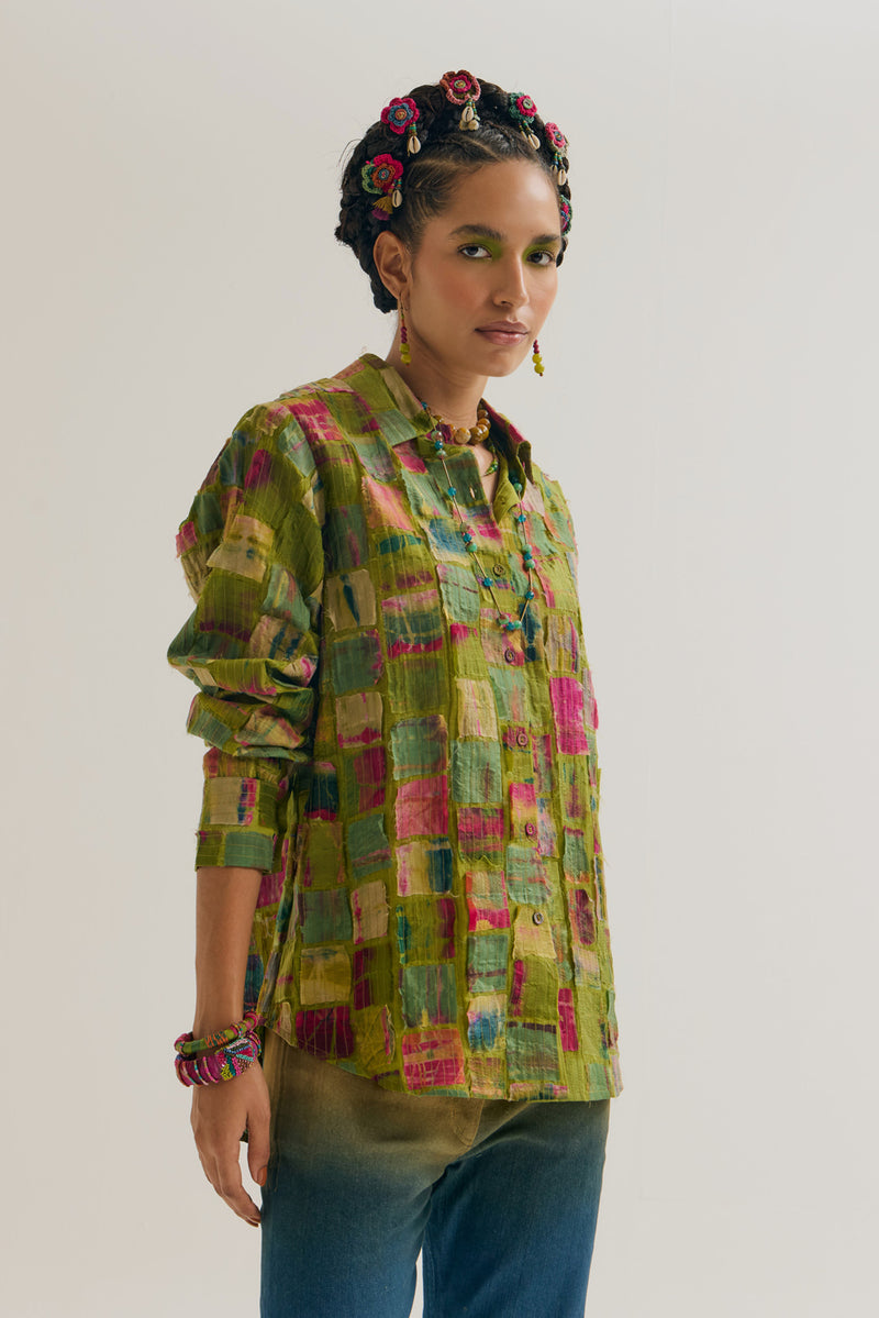 Cosmos Shirt chanderi silk top/shirt by Capisvirleo in off white for women Worldwide