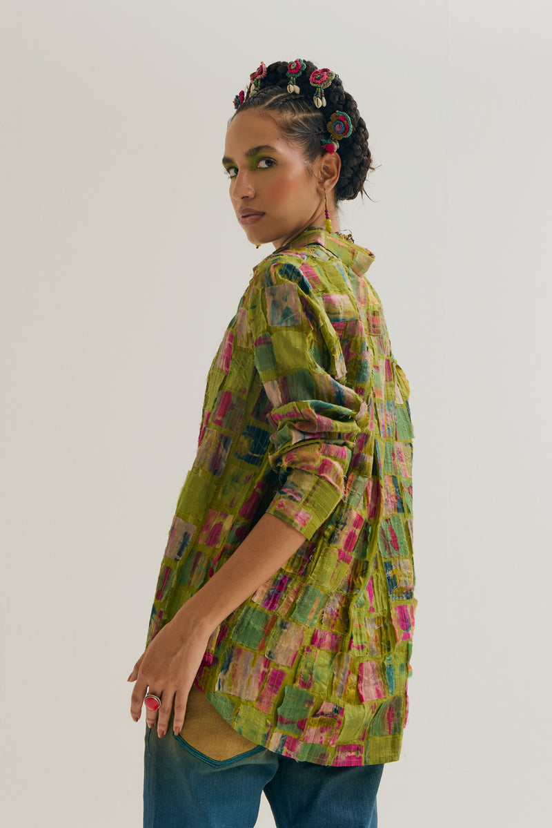 Cosmos Shirt chanderi silk top/shirt by Capisvirleo in off white for women Worldwide