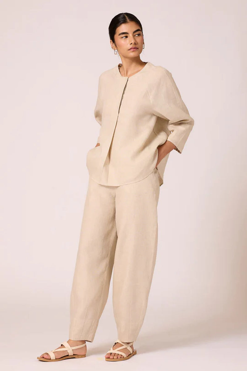 Cariad Pant 100% linen pant/trouser by The Summer House in beige for women Worldwide