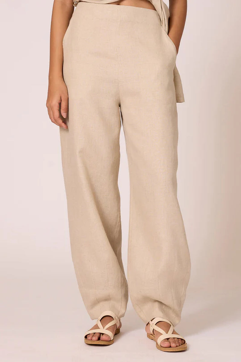Cariad Pant 100% linen pant/trouser by The Summer House in beige for women Worldwide