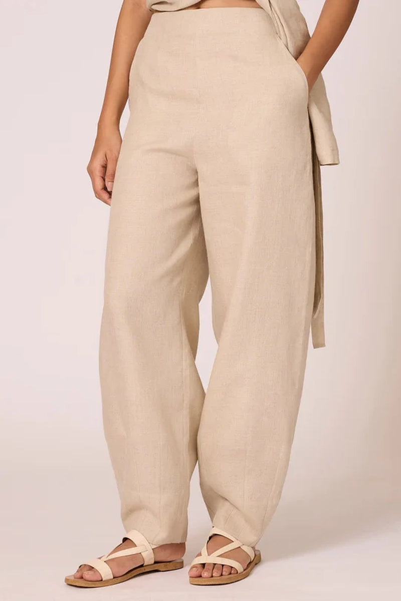Cariad Pant 100% linen pant/trouser by The Summer House in beige for women Worldwide