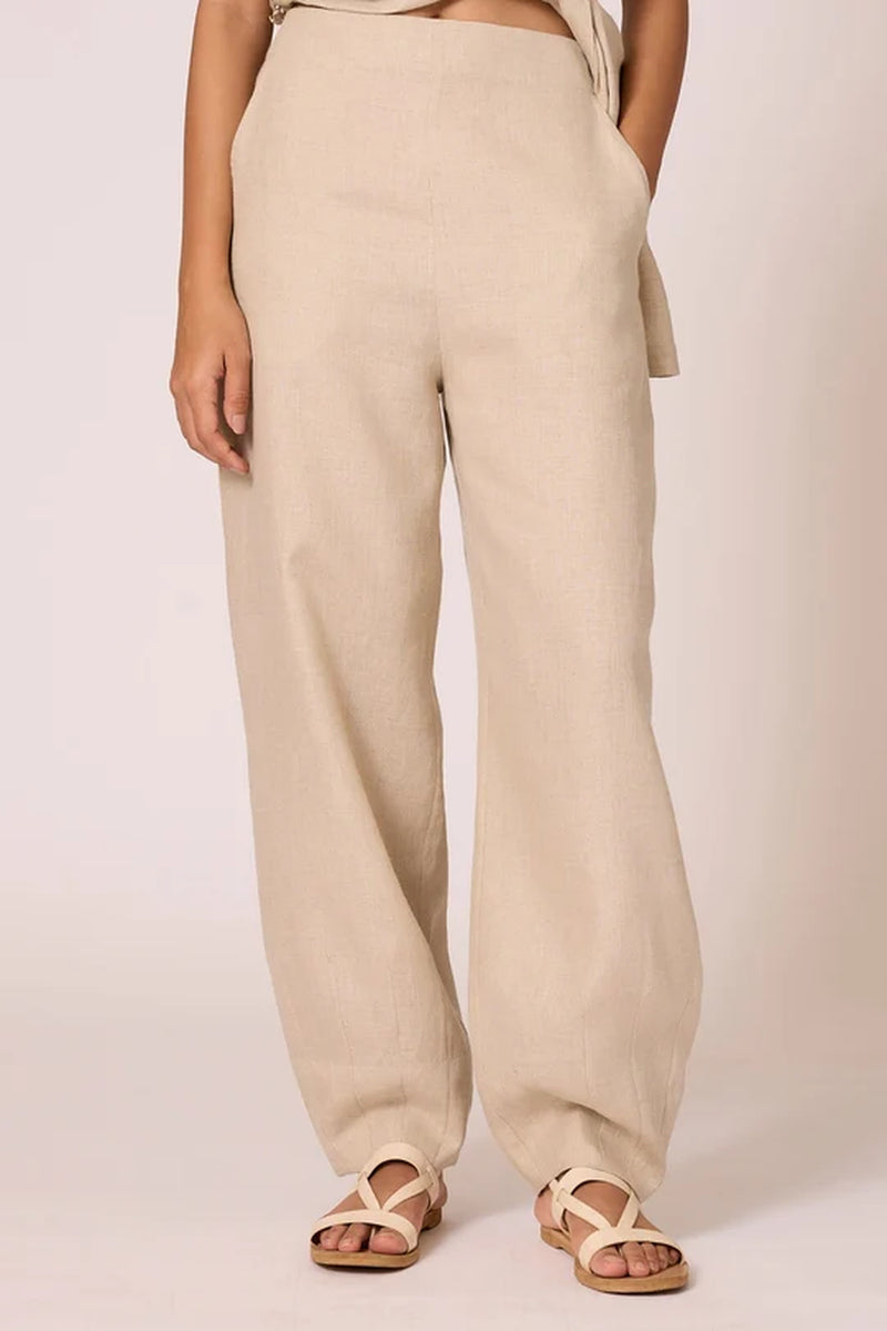 Cariad Set 100% linen co-ord set by The Summer House in beige for women Worldwide