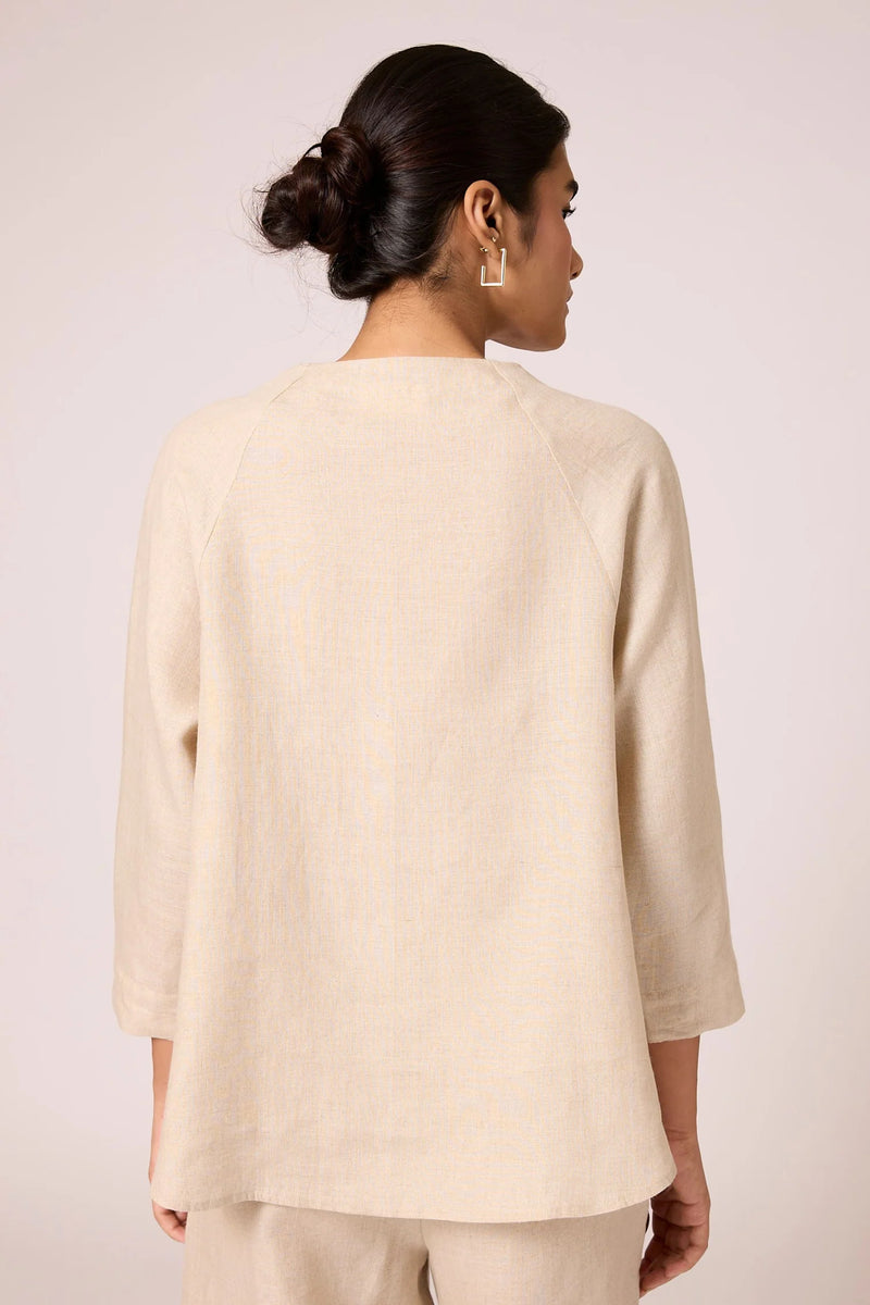 Cariad Set 100% linen co-ord set by The Summer House in beige for women Worldwide