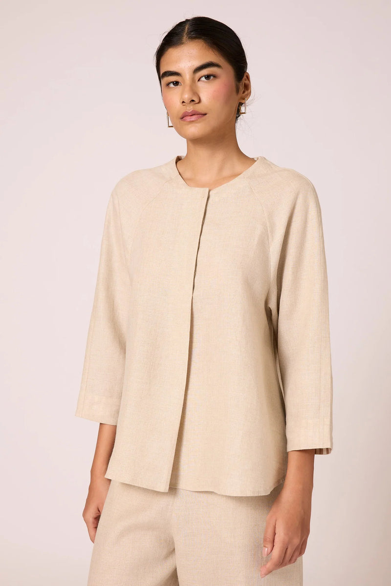 Cariad Set 100% linen co-ord set by The Summer House in beige for women Worldwide