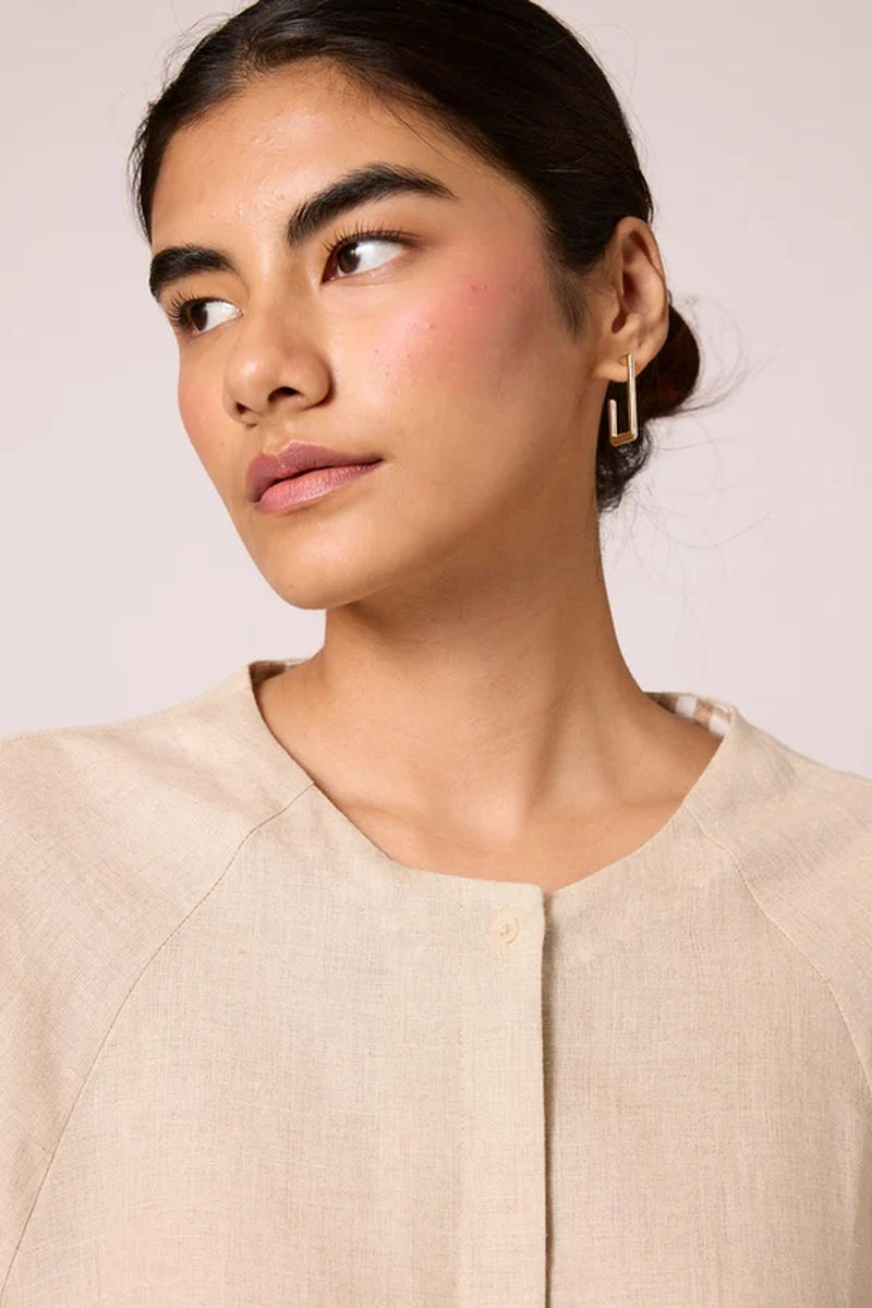 Cariad Set 100% linen co-ord set by The Summer House in beige for women Worldwide