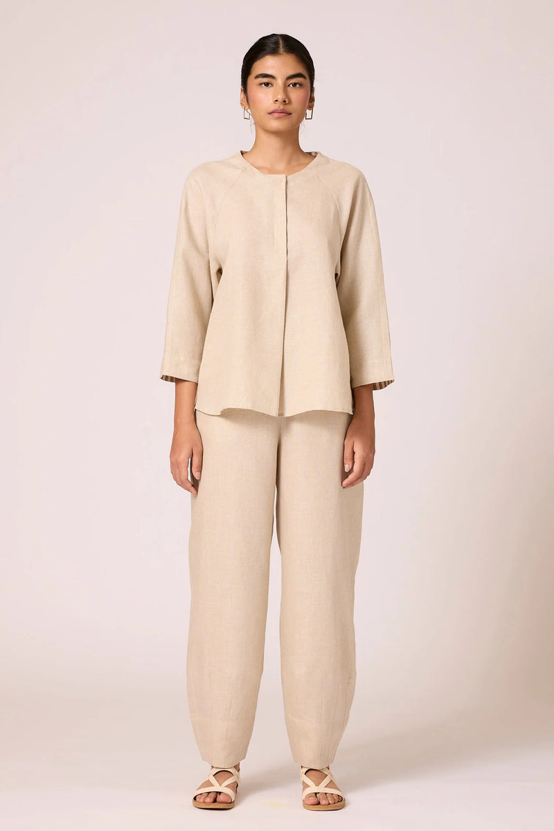 Cariad Set 100% linen co-ord set by The Summer House in beige for women Worldwide